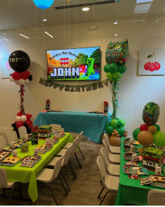 6 year old boy minecraft birthday party room