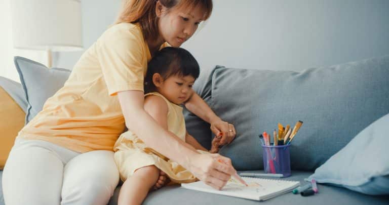 mother and daughter bonding