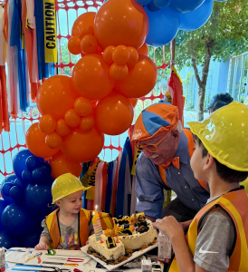 Two-year-old celebrating a themed birthday party at Ready Set Fun