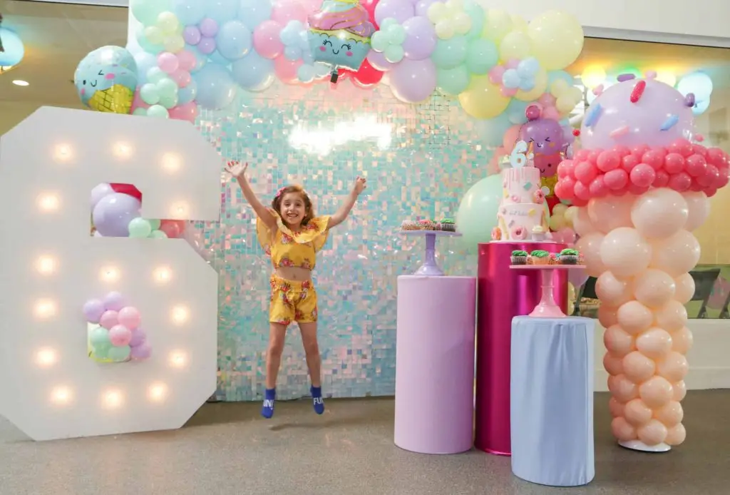 six year old girl celebrating her birthday at ready set fun atlanta