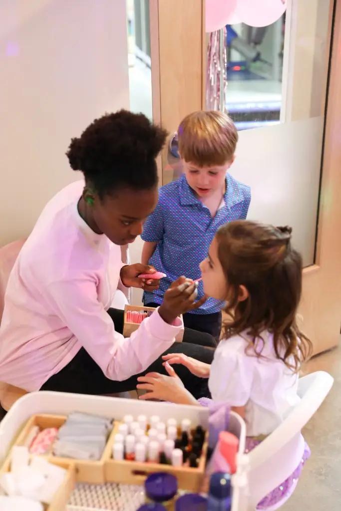 Six year old girl sparkle make over spa birthday party in Sandy Springs