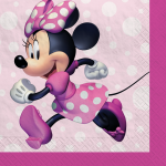 pink and fuchsia Minnie Mouse cocktail napkin for birthday celebration