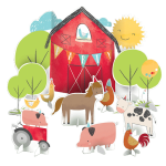 barnyard theme birthday party centerpieces for party table