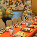 three and five year old Bluey birthday party room